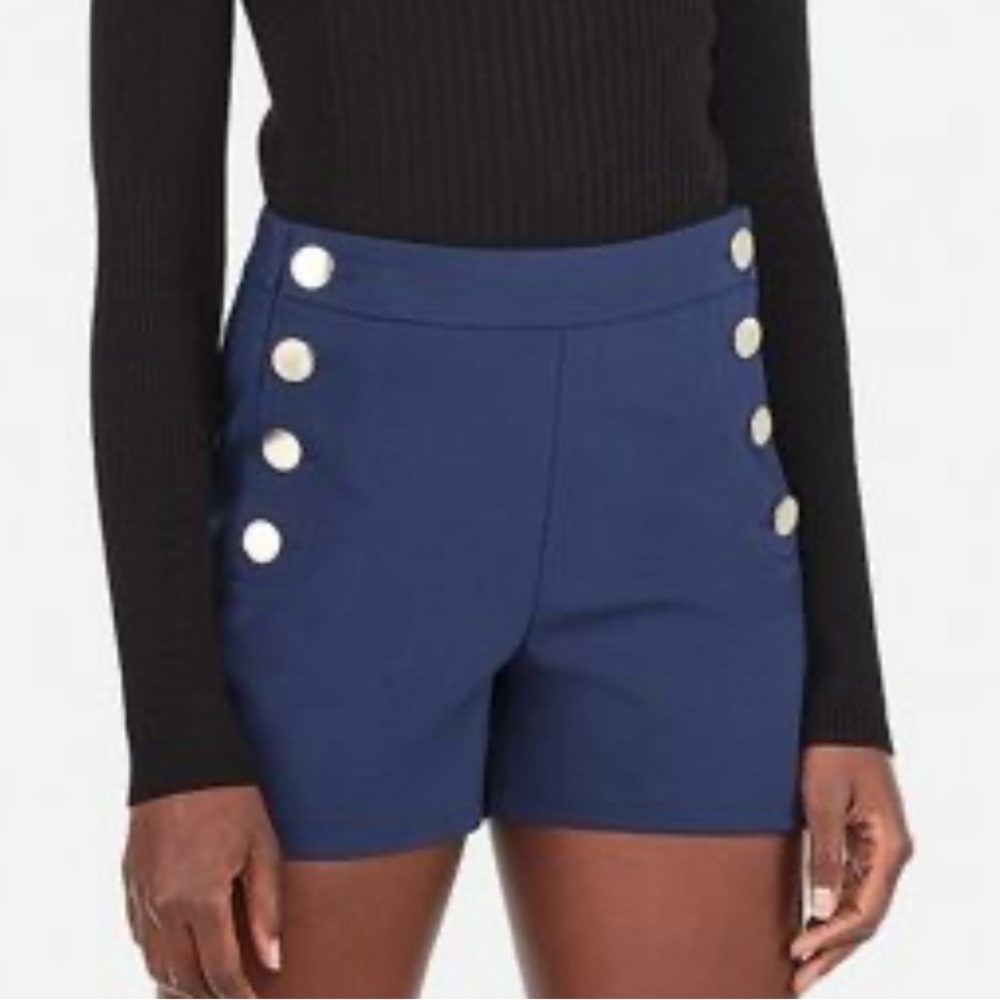 Express High-Waisted, ⛵️ Navy with Gold Buttons Women’s Size 14, Size L Shorts